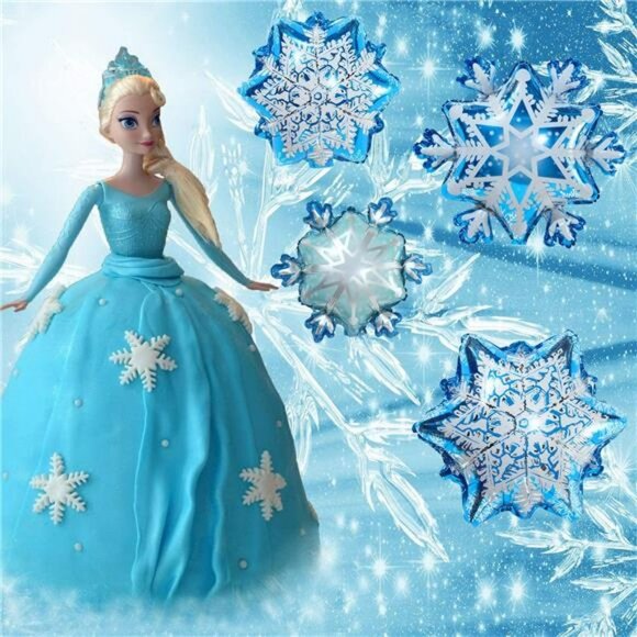 10 Pieces Large and Small Snowflake Balloons Snowflake Aluminum Foil - Picture 3 of 7